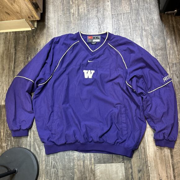Nike Other - Vintage Y2k Nike Clima-Fit UW Huskies Center Swoosh Windbreaker Sweatshirt XXL